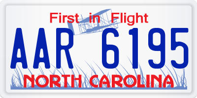 NC license plate AAR6195