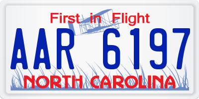 NC license plate AAR6197