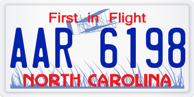 NC license plate AAR6198