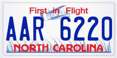 NC license plate AAR6220