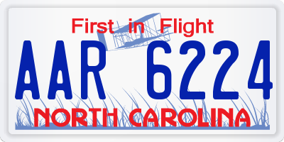 NC license plate AAR6224