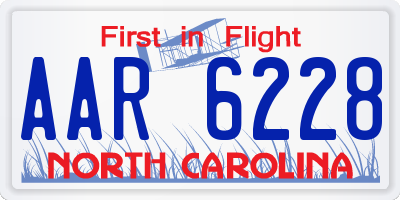 NC license plate AAR6228