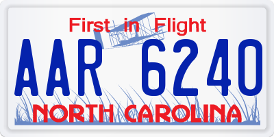 NC license plate AAR6240