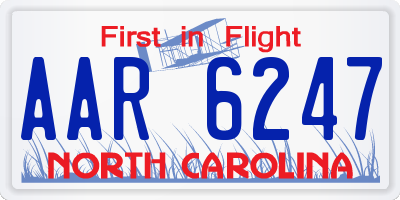 NC license plate AAR6247