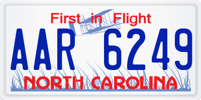 NC license plate AAR6249