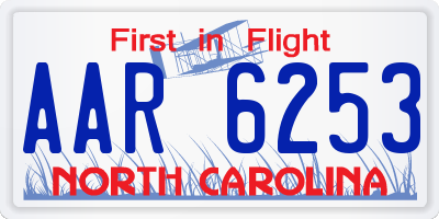 NC license plate AAR6253