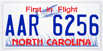 NC license plate AAR6256