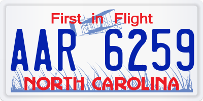 NC license plate AAR6259