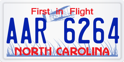 NC license plate AAR6264