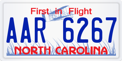 NC license plate AAR6267