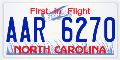 NC license plate AAR6270
