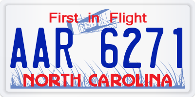 NC license plate AAR6271