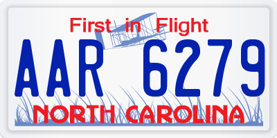 NC license plate AAR6279