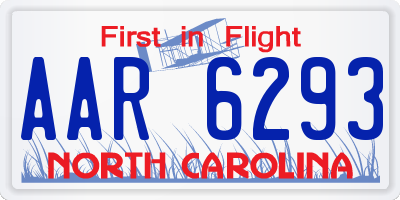 NC license plate AAR6293