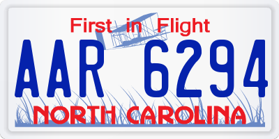 NC license plate AAR6294