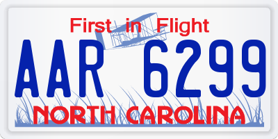 NC license plate AAR6299