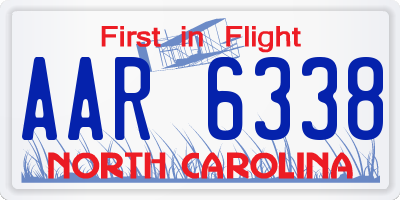 NC license plate AAR6338