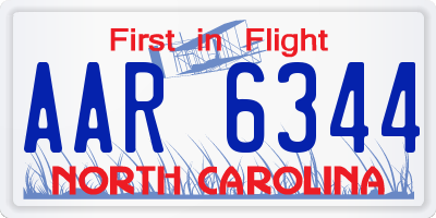NC license plate AAR6344
