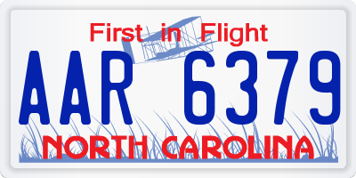 NC license plate AAR6379