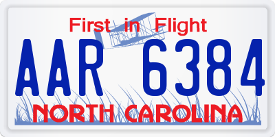 NC license plate AAR6384
