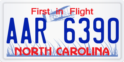 NC license plate AAR6390