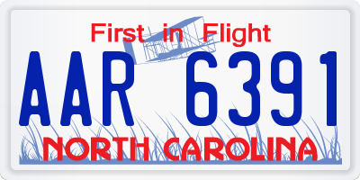 NC license plate AAR6391
