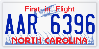 NC license plate AAR6396