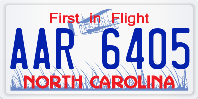 NC license plate AAR6405