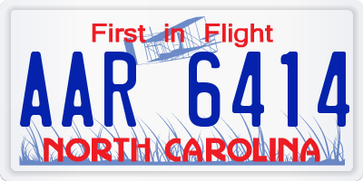NC license plate AAR6414
