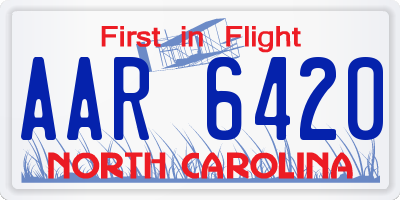 NC license plate AAR6420