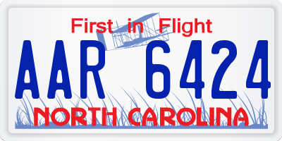NC license plate AAR6424