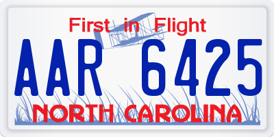 NC license plate AAR6425