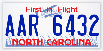 NC license plate AAR6432