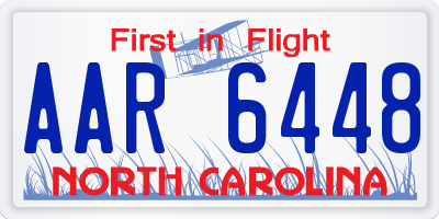 NC license plate AAR6448