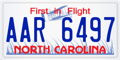 NC license plate AAR6497