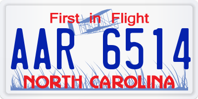 NC license plate AAR6514