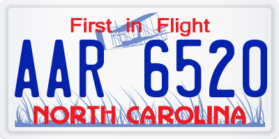NC license plate AAR6520