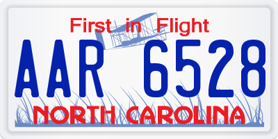 NC license plate AAR6528
