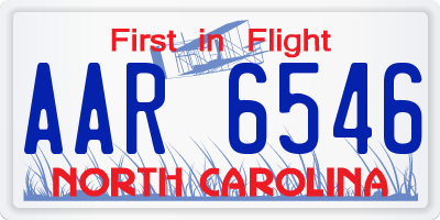 NC license plate AAR6546