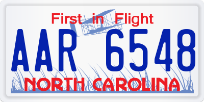 NC license plate AAR6548