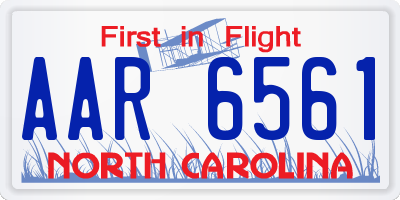 NC license plate AAR6561