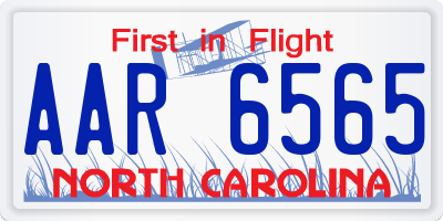 NC license plate AAR6565