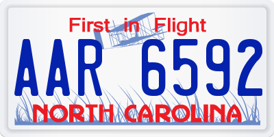 NC license plate AAR6592