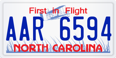 NC license plate AAR6594