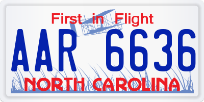 NC license plate AAR6636