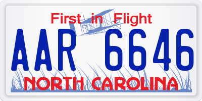 NC license plate AAR6646