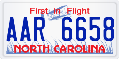 NC license plate AAR6658