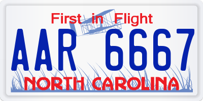 NC license plate AAR6667
