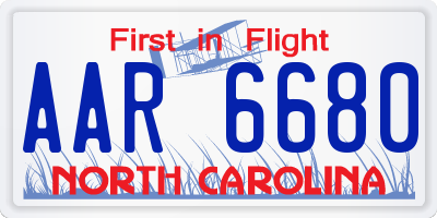 NC license plate AAR6680
