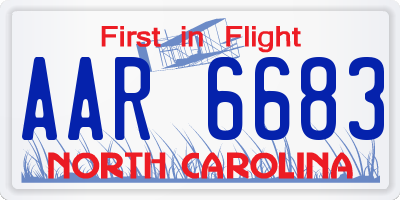 NC license plate AAR6683